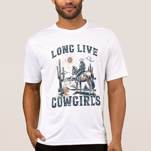 T-shirt Vive Cowgirls | Sublimations rétro, Ouest (Devant)