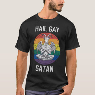 T-shirt Vive Gay Satan Drôle Gothique Gothique Chèvre LGBT