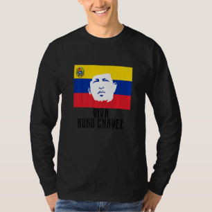T-shirt Vive Hugo Chávez Face Au Drapeau