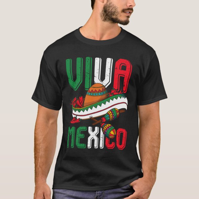 T-shirt Vive Mexico Cinco De Mayo  (Devant)