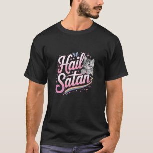 T-shirt Vive Satan Drôle Ironic Cat