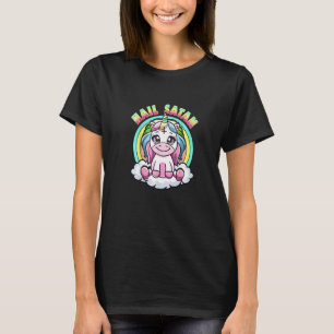 T-shirt Vive Satan Licorne Mignon Arc-en-ciel Heavy Metal