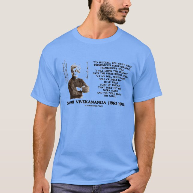 T-shirt Vivekananda Pour Réussir Avoir De La Persévérance  (Devant)