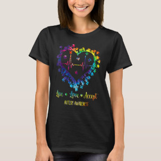 T-shirt Vivez Amour Acceptez Sensibilisation à l'Autisme C