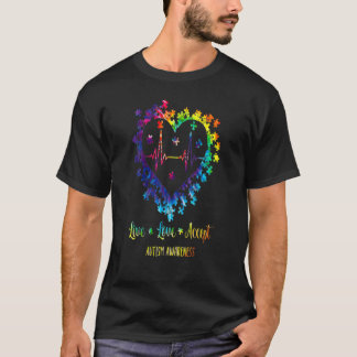 T-shirt Vivez Amour Acceptez Sensibilisation à l'autisme C