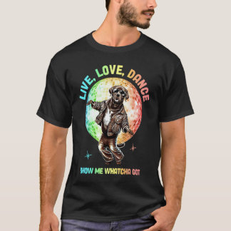 T-shirt Vivez Amour Danse Disco Labrador Retriever Rétro D