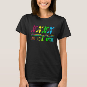 T-shirt Vivez Amour Kayak Kayaks Cool Extérieur Bateau de