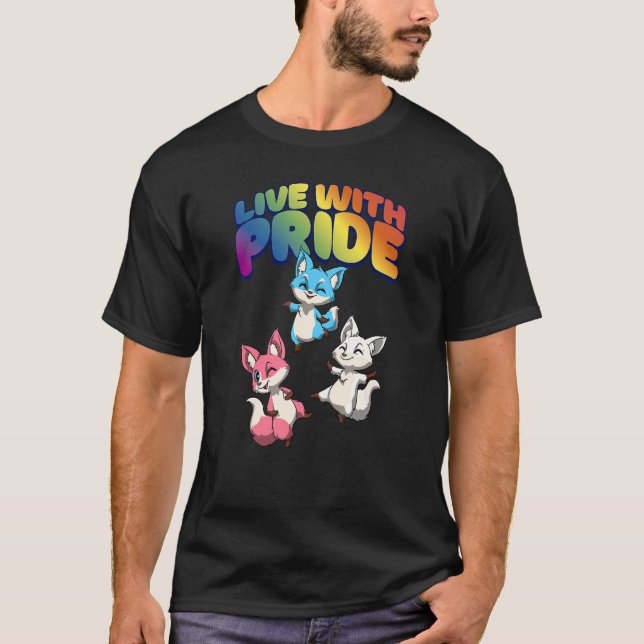 T-shirt Vivez Avec Lgbtq Pride Transgenre Pride Foxes (Devant)