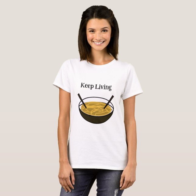 T-shirt Vivez – Conception de dessin animé positif mignon (Devant entier)