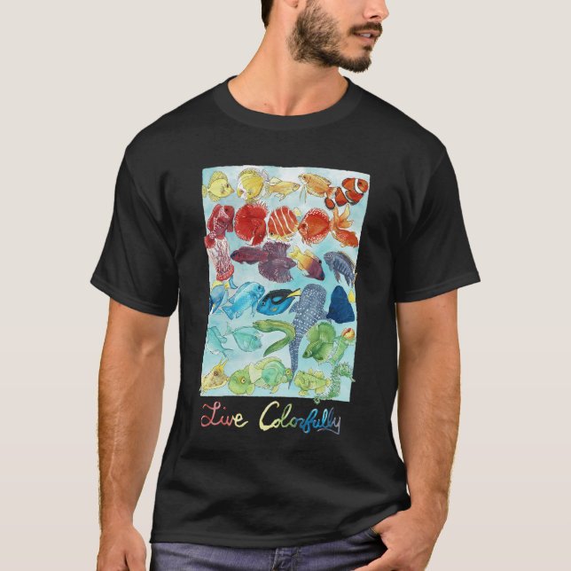 T-shirt Vivez de manière colorée (Devant)
