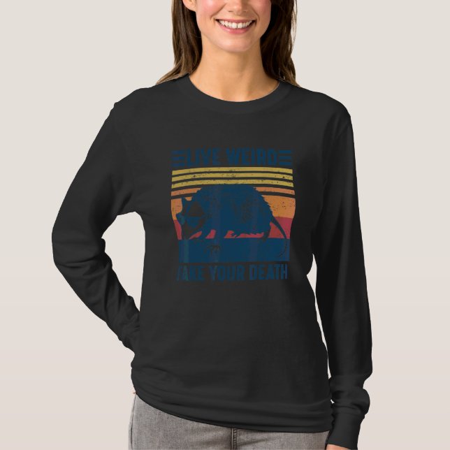 T-shirt Vivez Étrange Faux Votre Mort Cool Graphique Incro (Devant)