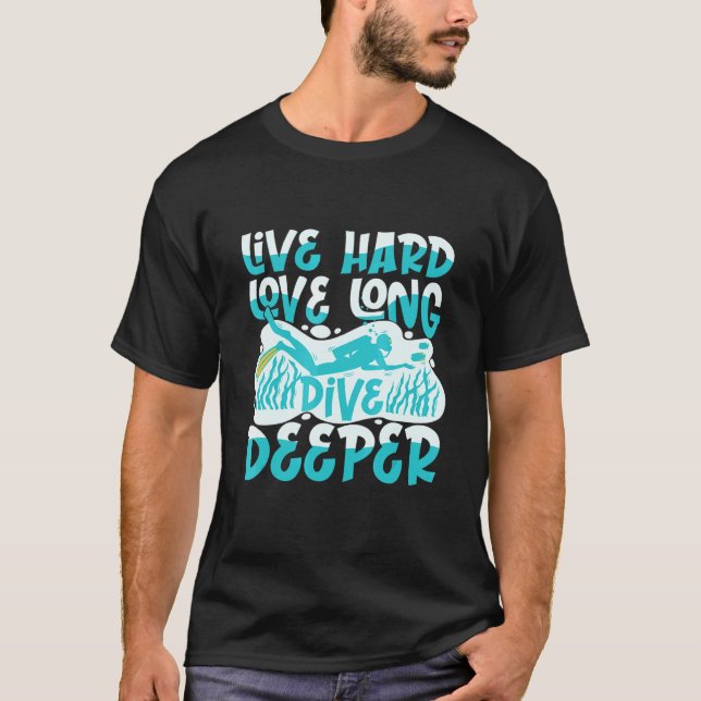T-shirt Vivez l'amour dur long plongée profonde (Devant)