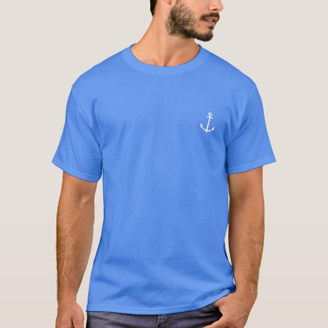 T-shirt Vivez où vous la chemise bleue des hommes de Vacay (Devant)