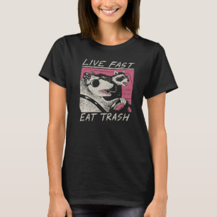 T-shirt Vivez Vite Mangez Déchets Adoptez Chats Interdits 