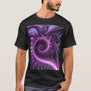 T-shirt Vivid Cool Abstrait rose violet Fractal Art Spiral