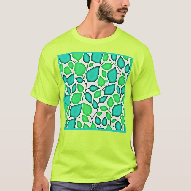 T-shirt Vivid Elegance Feuille Motif (Devant)