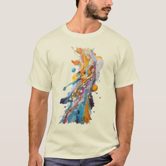 T-shirt Vivid Paint Splash Abstract (Devant)