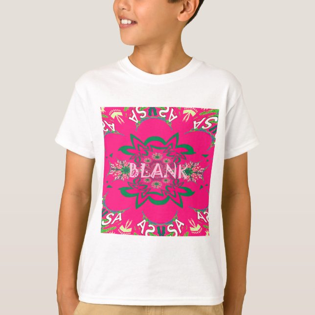 T-shirt Vivid Vivid Bébé rose floral violet ombrage Monogr (Devant)