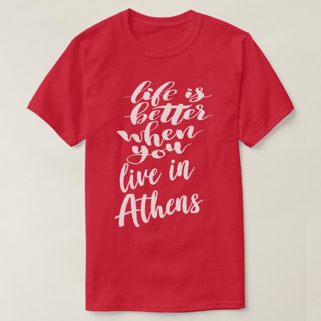 T-shirt Vivre à Athènes est meilleur (Design devant)