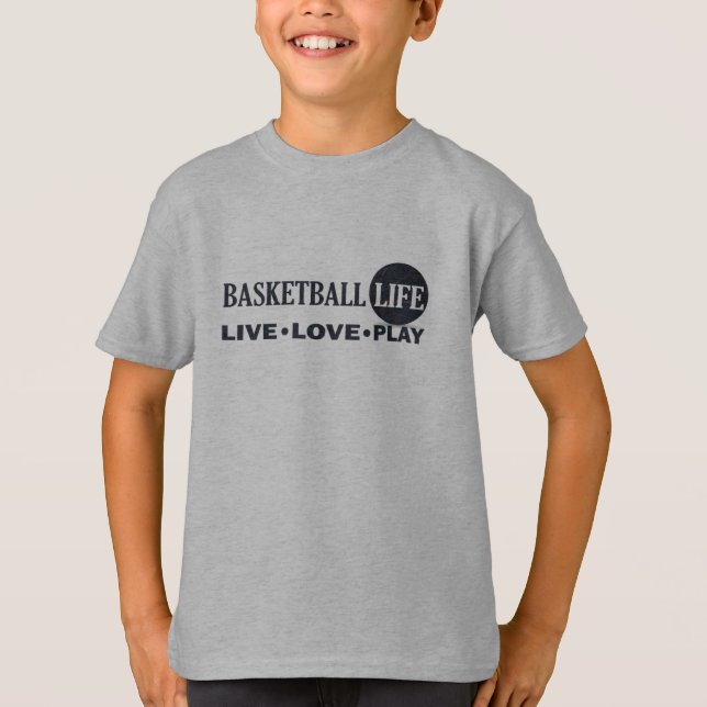 T-shirt vivre amour jouer basket vie bleu texte (Devant)