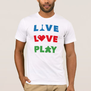 T-shirt Vivre, Amour, Jouer Chemise Homme Colorée