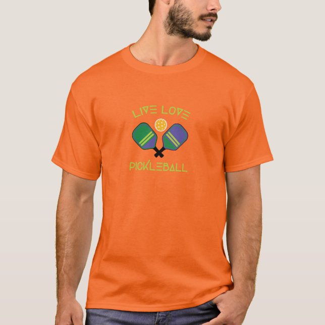 T-shirt 😍 Vivre, amour, pickball (Devant)