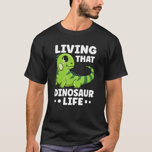 T-shirt Vivre Ce Dinosaure Vie Citation Pour Un Iguana (Devant)