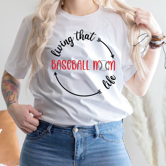 T-shirt Vivre Ce Que Maman De Baseball Aime, Vibes De Base (Créateur téléchargé)