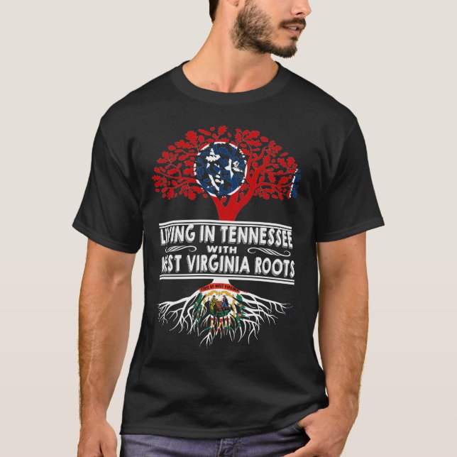 T-shirt Vivre dans le Tennessee avec les racines de Virgin (Devant)