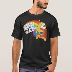T-shirt Vivre dans un état perpétuel de peur Panique Rétro