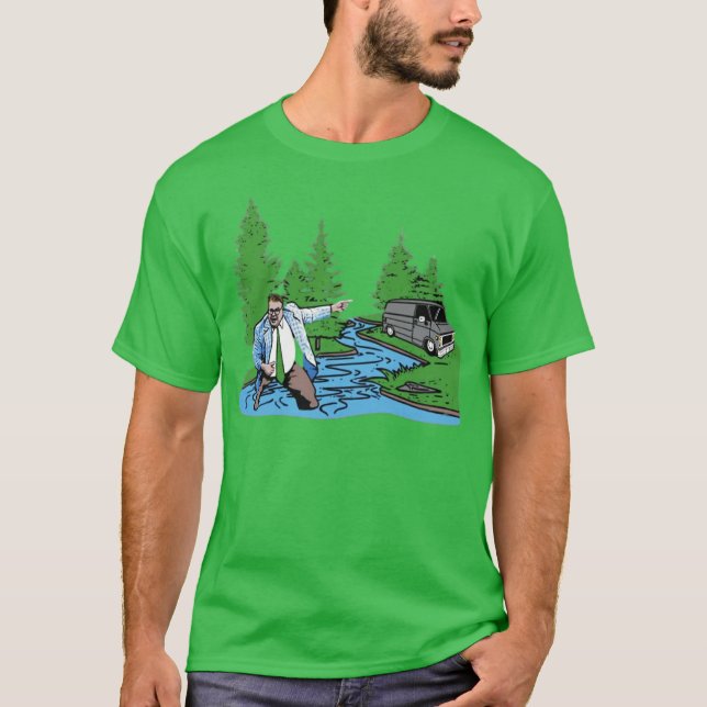 T-shirt Vivre dans une fourgonnette au bord de la rivière (Devant)