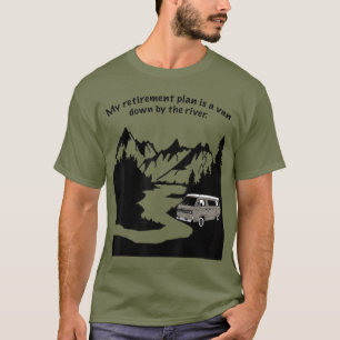 T-shirt Vivre dans une fourgonnette en bas près de la riv