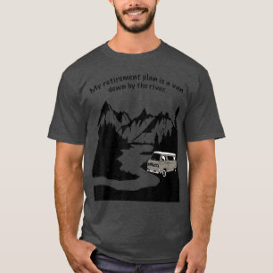T-shirt Vivre dans une fourgonnette en bas près de la rivi