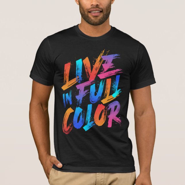 T-shirt vivre en pleine couleur (Devant)