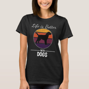 T-shirt Vivre est mieux avec le chien
