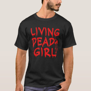 T-shirt Vivre Fille Morte Laisser Du Sang Halloween Zombie