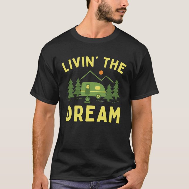 T-shirt Vivre Le Camping RV De Dream (Devant)