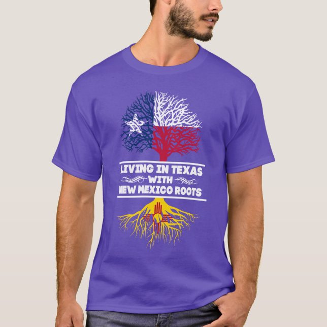 T-shirt Vivre Le Texas Avec La Chemise Racine Du Nouveau M (Devant)