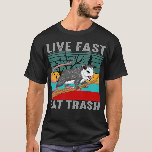 T-shirt vivre manger vite déchets (Devant)