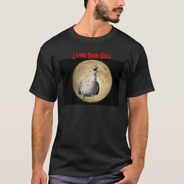 T-shirt Vivre Mouette morte Zombie Mouette et Lune (Devant)