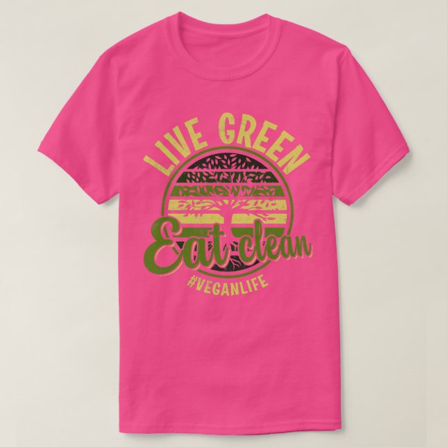 T-shirt Vivre Vert Manger Clean (Design devant)