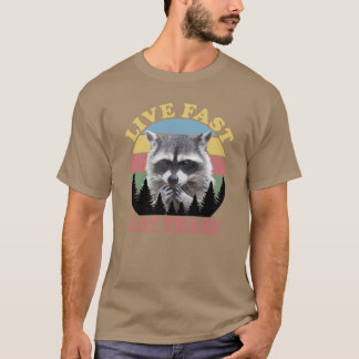 T-shirt Vivre vite Eatrash Cadeau drôle vintage