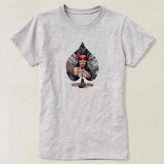 T-shirt Vixen Queen Of Spades Design plié aux lindres (Design devant)
