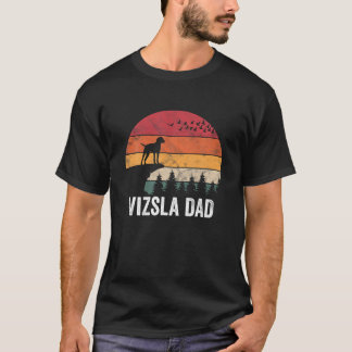 T-shirt Vizsla Chien coucher de soleil Style rétro Hommes 