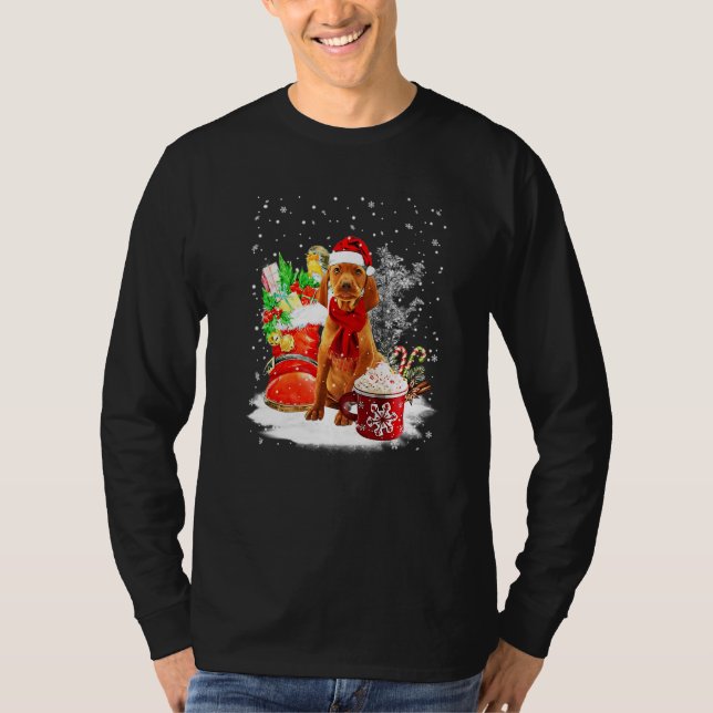 T-shirt Vizsla Dog Santa Christmas Winter Cup (Devant)
