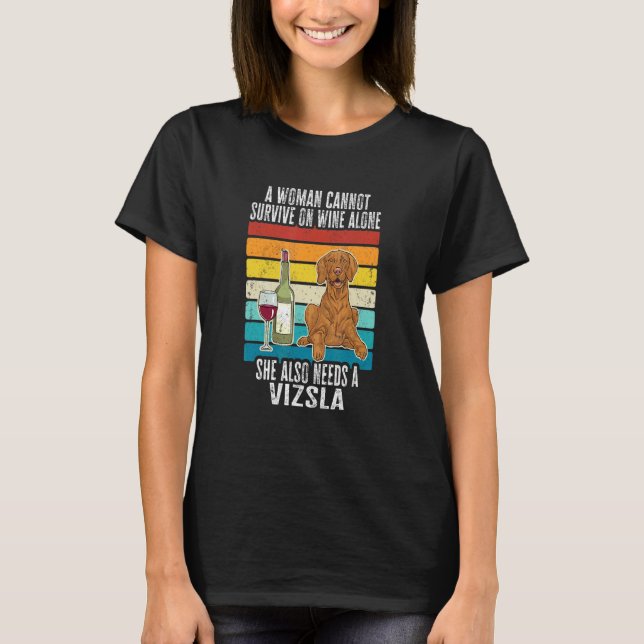 T-shirt Vizsla Mom Wine Hungarian Vizsla Dog Mom Women (Devant)