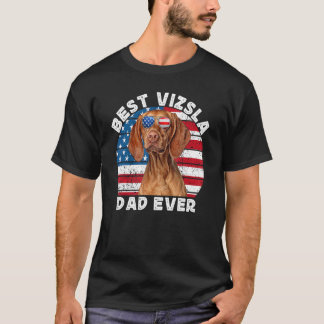 T-shirt Vizsla Papa Pour Hommes Hongrois Vizsla Drapeau Am
