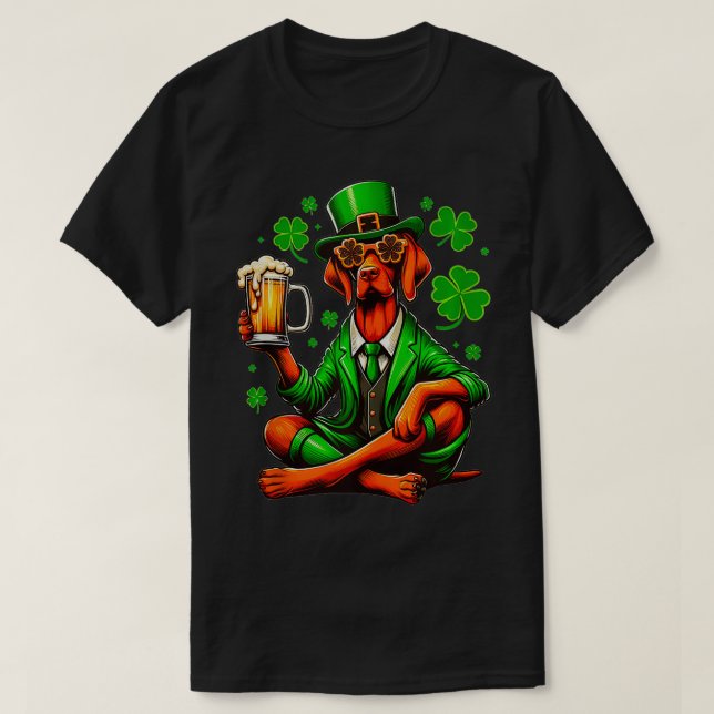 T-shirt Vizsla Saint Paddys Day Outfit Pour Le Char À Chie (Design devant)