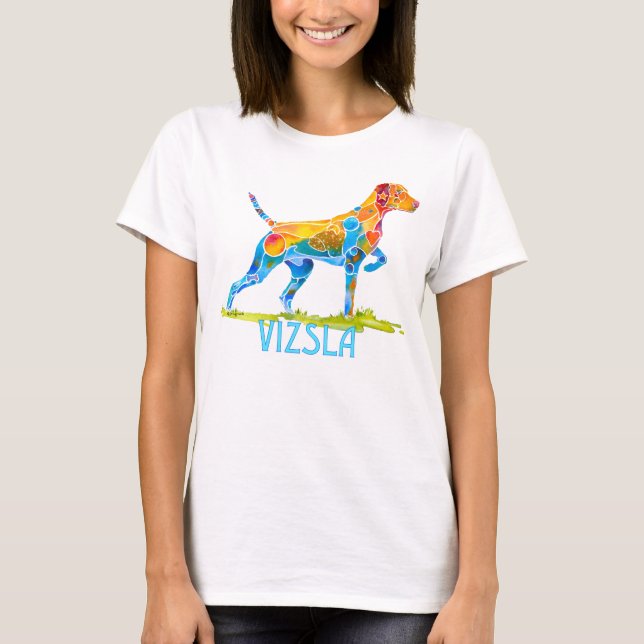 T-shirt VIZSLA sur le POINT dans des couleurs vives (Devant)