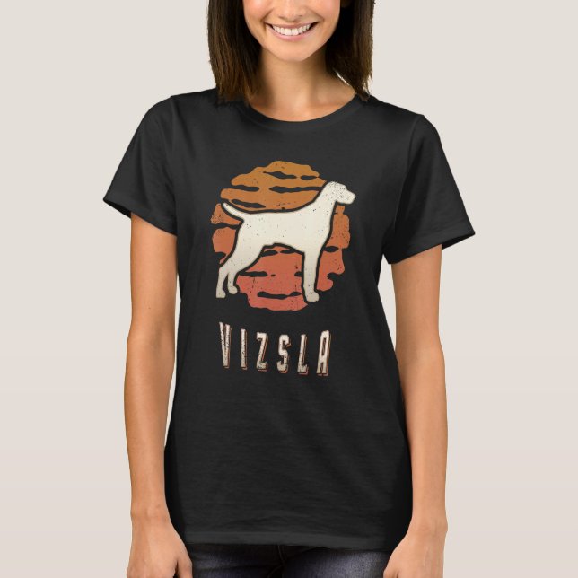 T-shirt Vizsla Vintage Retro Classic Dog Sunset (Devant)